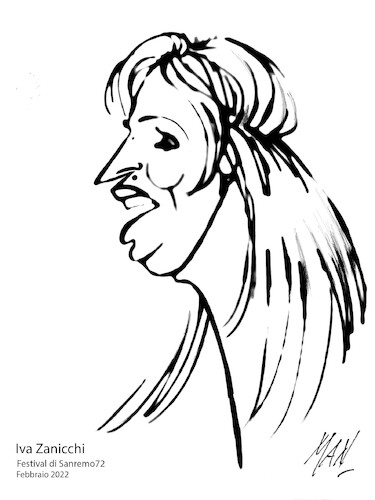 Cartoon: Iva Zanicchi (medium) by Enzo Maneglia Man tagged iva,zanicchi,caricatura,ritratto,profilo,cantante,sanremo72