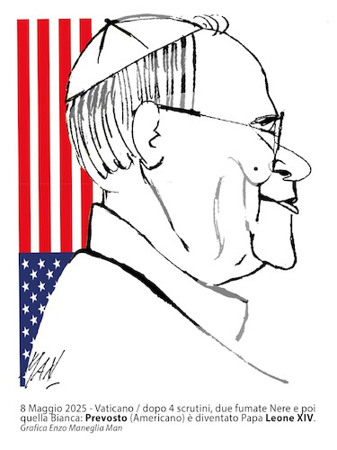 Cartoon: Leone XIV (medium) by Enzo Maneglia Man tagged caricature,papa,leone,xiv,personaggi