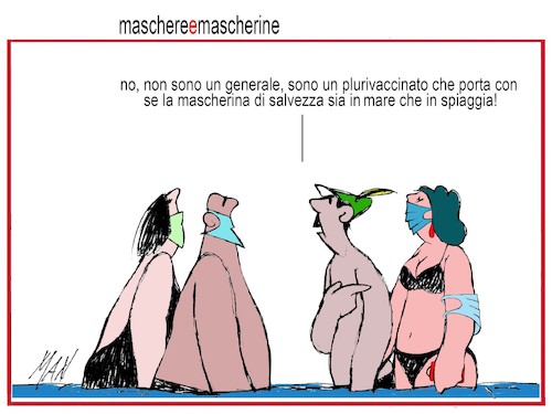Cartoon: maschere e mascherine (medium) by Enzo Maneglia Man tagged vignette,umorismo,grafico,satira,spilli,fighillearte,piccolomuseo,di,fighille,ita