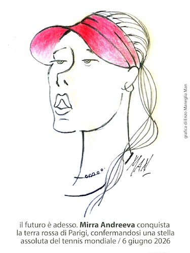 Cartoon: Mirra Andreeva (medium) by Enzo Maneglia Man tagged mirra,andreeva,tennis