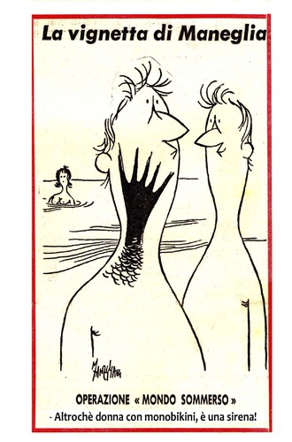 Cartoon: monokini del 1964 (medium) by Enzo Maneglia Man tagged man,maneglia,1964,rivieraeco,monobikini,monokini