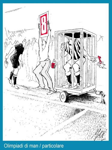Cartoon: olimpiadi di man (medium) by Enzo Maneglia Man tagged olimpiadi,calcio,sostituzione,sport,man,maneglia,fighillearte