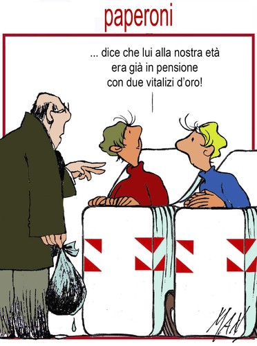 Cartoon: paperoni (medium) by Enzo Maneglia Man tagged cassonettari,man,maneglia,fighillearte