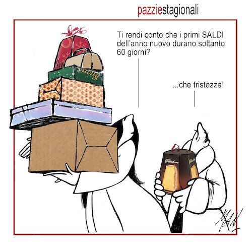 Cartoon: pazzie stagionali (medium) by Enzo Maneglia Man tagged vignette,umorismo,grafico,spilli,fighillearte,piccolomuseo,fighille,ita