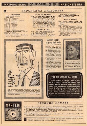 Cartoon: programmi RAI 1962 (medium) by Enzo Maneglia Man tagged telescuola,ritagli,pagine,ingiallite