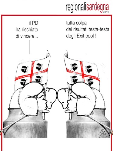 Cartoon: Regionali Sardegna 2019 (medium) by Enzo Maneglia Man tagged vignette,umorismo,grafico,satira,cassonettari,di,man,fighillearte,maneglia