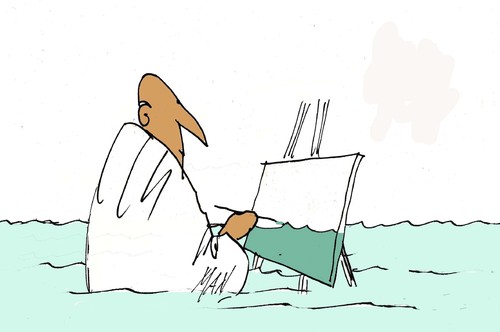 Cartoon: ridipingere il mare (medium) by Enzo Maneglia Man tagged alessandro,baricco,ridipingere,mare,maneglia