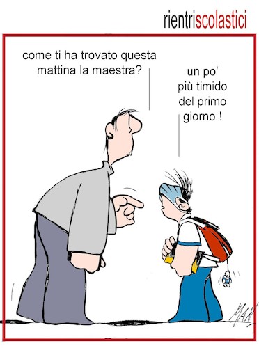 Cartoon: Rientri scolastici (medium) by Enzo Maneglia Man tagged vignette,umorismo,grafico,spilli,by,man,fighillearte,piccolomuseo,fighille,ita