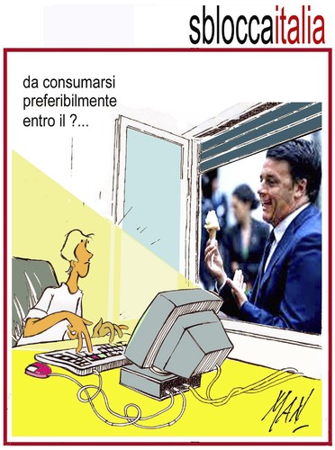 Cartoon: sblocca Italia (medium) by Enzo Maneglia Man tagged spilli,di,man,maneglia,cassonettari,fighillearte