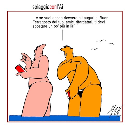 Cartoon: Spiaggia con Ai (medium) by Enzo Maneglia Man tagged vignette,uorismo,grafico,mare,spilli,fighillearte,piccolomuseo,di,fighille,ita
