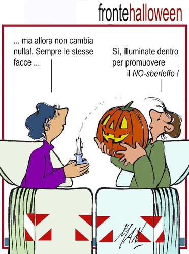 Cartoon: stesse facce (medium) by Enzo Maneglia Man tagged no,del,fronte,fighillearte,maneglia,man,di,cassonettari,halloween