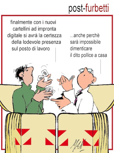 Cartoon: stop ai furbetti (medium) by Enzo Maneglia Man tagged vignette,furbetti,cassonettari,fighillearte,man,enzo,maneglia