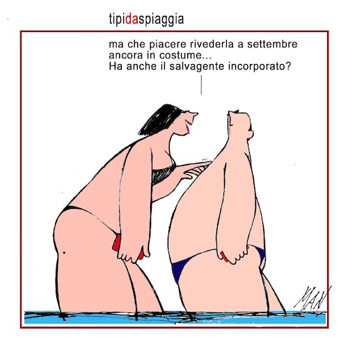 Cartoon: ultime di stagione (medium) by Enzo Maneglia Man tagged vignette,umorismo,grafico,illustrazione,mare,settembre