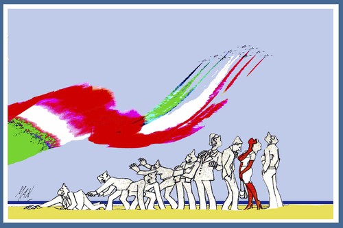 Cartoon: voli radenti (medium) by Enzo Maneglia Man tagged voliradenti,frecciate,frecce