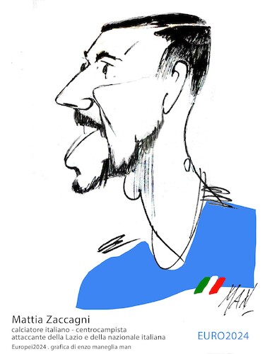 Cartoon: Zaccagni Mattia (medium) by Enzo Maneglia Man tagged caricature,ritratti,calciatori,sport