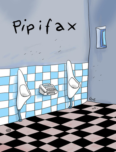 Cartoon: Pipifax (medium) by rene tagged pipifax,toilette,wc,pinkeln,pissen,fax,telefax,computer,technik