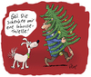 Cartoon: Inhouse Toilette (small) by rene tagged weihnachten christbaum tannenbaum heilige nacht hund tier herrchen geschenk freude