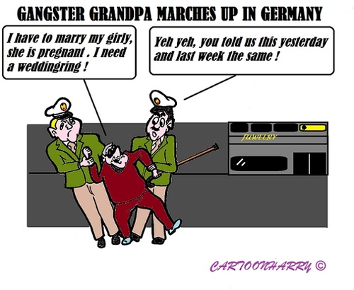 Cartoon: 60Plus Gang (medium) by cartoonharry tagged germany,old,elderly,gangs,gangsters,grandpa