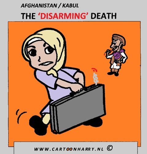 Cartoon: A Disarming Death (medium) by cartoonharry tagged bomb,girl,disarming,death,taliban,afghanistan,terrorism,cartoon,cartoonist,cartoonharry,dutch,toonpool