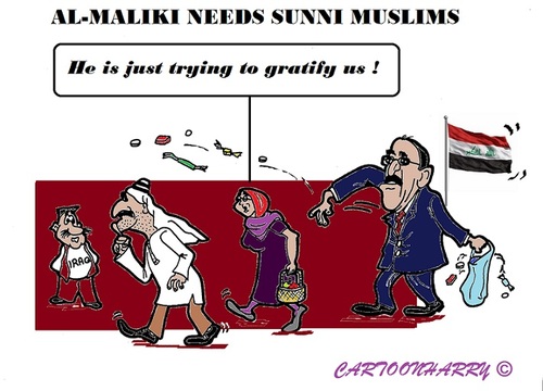 Cartoon: al- Maliki (medium) by cartoonharry tagged iraq,almaliki,sunni,needs