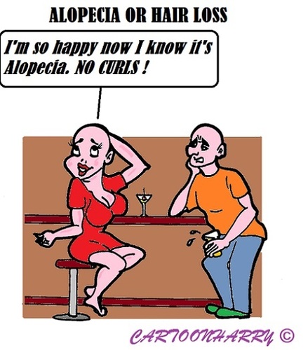 Cartoon: Alopecia (medium) by cartoonharry tagged curls,happy,hairloss,alopecia