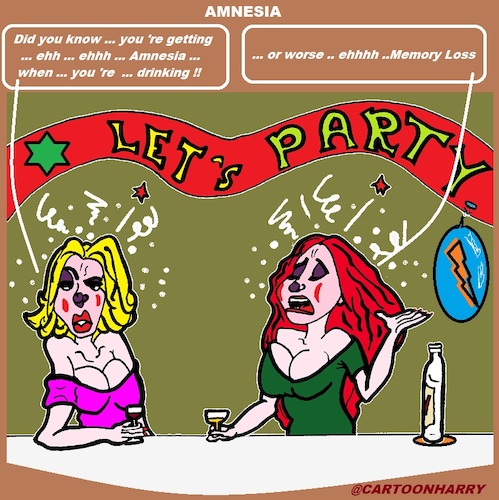 Cartoon: Amnesia (medium) by cartoonharry tagged party,amnesia,drinking,drunk,cartoonharry