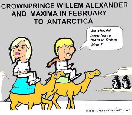 Cartoon: Antarctica-trip (medium) by cartoonharry tagged maxima,prince,alex,antarctica,dubai