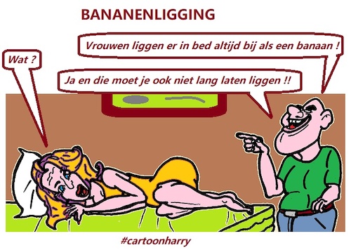 Cartoon: Bananenligging (medium) by cartoonharry tagged bananen,cartoonharry