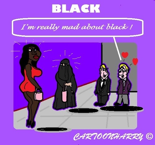 Cartoon: Black Lover (medium) by cartoonharry tagged black,love,muslima,negro