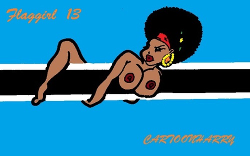 Cartoon: Botswana (medium) by cartoonharry tagged flag,girl,botswana,cartoon,toonpool,cartoonharry