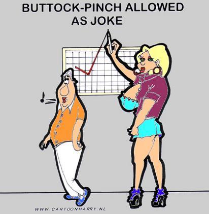 Cartoon: Buttock Pinch as Joke (medium) by cartoonharry tagged buttock,joke,girls