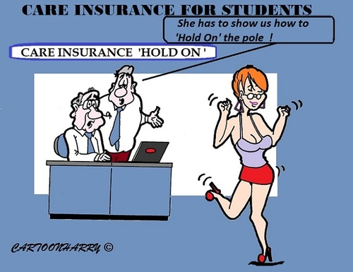 Cartoon: Care Insurance (medium) by cartoonharry tagged careinsurance,students,pole,dance,pinup,cartoons,cartoonists,cartoonharry,dutch,toonpool