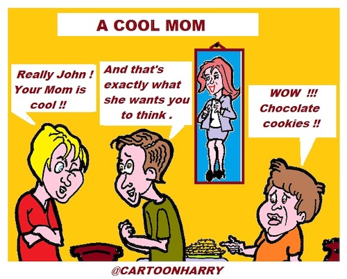 Cartoon: Cool Mom (medium) by cartoonharry tagged cool,mom,cartoonharry