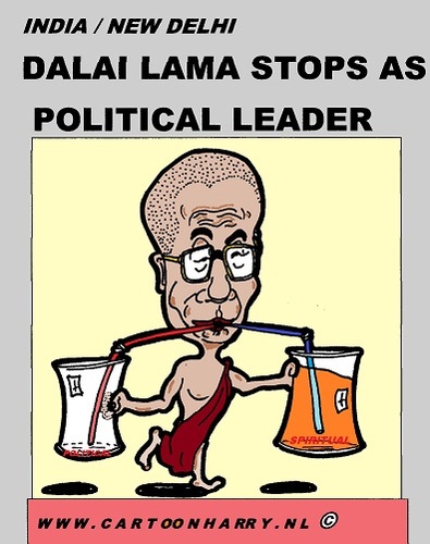Cartoon: Dalai Lama (medium) by cartoonharry tagged dalai,lama,stops,political,spiritual,leader,tibet,cartoon,comic,comics,comix,artist,drawing,cartoonist,cartoonharry,dutch,toonpool,toonsup,facebook,hyves,linkedin,buurtlink,deviantart