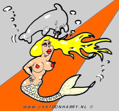 Cartoon: Delphin Girl (medium) by cartoonharry tagged girl,sexy,delphin,mermaid,cartoonharry