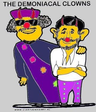 Cartoon: Demoniacal Clowns (medium) by cartoonharry tagged khadaffi,ahmadinejad,clowns