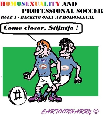 Cartoon: Discussion Homo Soccer (medium) by cartoonharry tagged holland,gay,soccer,discussion,closer,homosexuality,toonpool