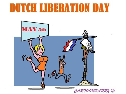 Cartoon: Dutch Liberation Day 2014 (medium) by cartoonharry tagged netherlands,dutch,liberationday,2014,may5th
