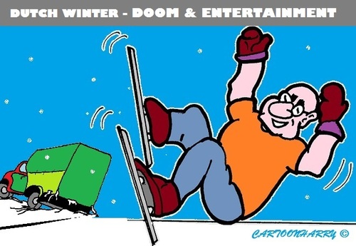 Cartoon: Dutch New Winters (medium) by cartoonharry tagged fun,bad,winter,holland,dutch,accidents,traffic,skater