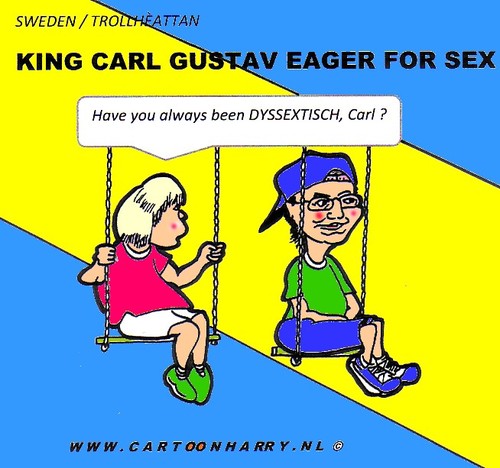 Cartoon: Dyssextic (medium) by cartoonharry tagged king,dyslectic,carlgustav,sweden,cartoonharry
