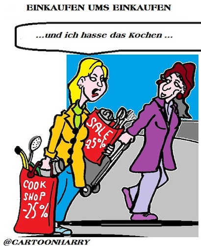 Cartoon: Einkaufen (medium) by cartoonharry tagged einkaufen