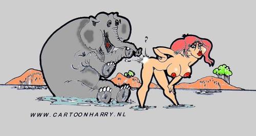 Cartoon: Elephant Girl (medium) by cartoonharry tagged girl,sexy,elephant,shower,tease,cartoonharry