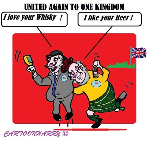 Cartoon: England Scotland (medium) by cartoonharry tagged england,scotland,reunited