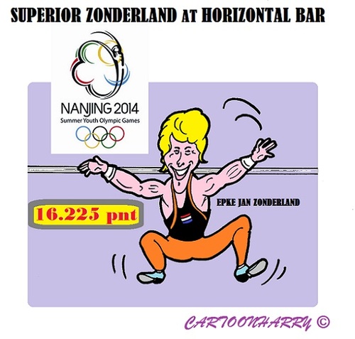 Cartoon: Epke Zonderland Again (medium) by cartoonharry tagged holland,china,epke,zonderlan,horizontalbar,worldchampion