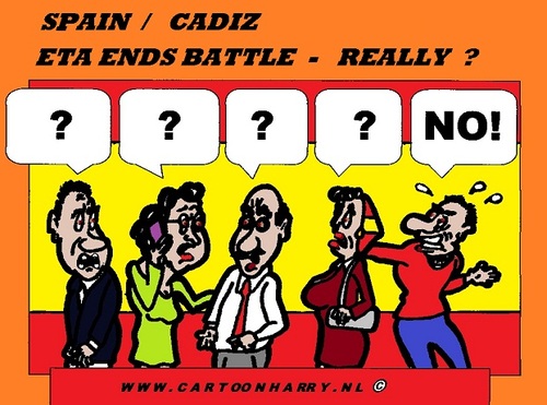 Cartoon: ETA ends Battle - Really? (medium) by cartoonharry tagged eta,spain,basks,end,battle,cartoon,cartoonist,cartoonharry,dutch,toonpool