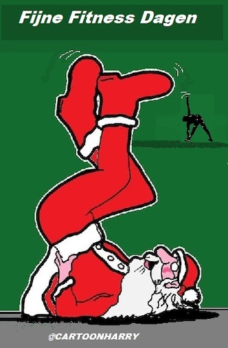 Cartoon: Fijne Fitness Dagen (medium) by cartoonharry tagged kerst,fitness,kerstman