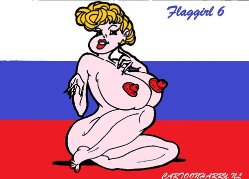 Cartoon: Flaggirl 6 (medium) by cartoonharry tagged flaggirl,girl,flag,russia,cartoon,cartoonist,cartoonharry,dutch,toonpool