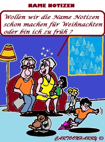 Cartoon: Fruehe Weihnachten (medium) by cartoonharry tagged omi,opi,weihnachten,frueh