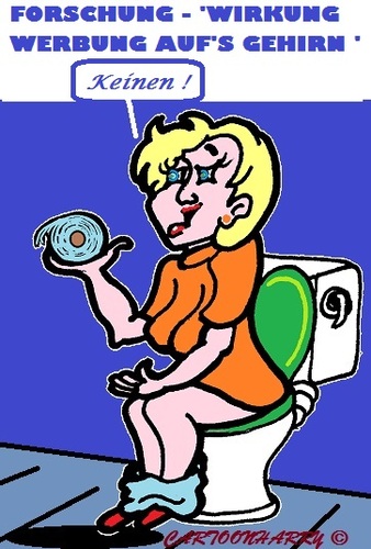 Cartoon: Gehirn (medium) by cartoonharry tagged gehirn,wirkung,werben,toilette,papier