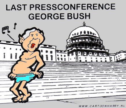 Cartoon: George W. Bush (medium) by cartoonharry tagged whitehouse,bush,whistling